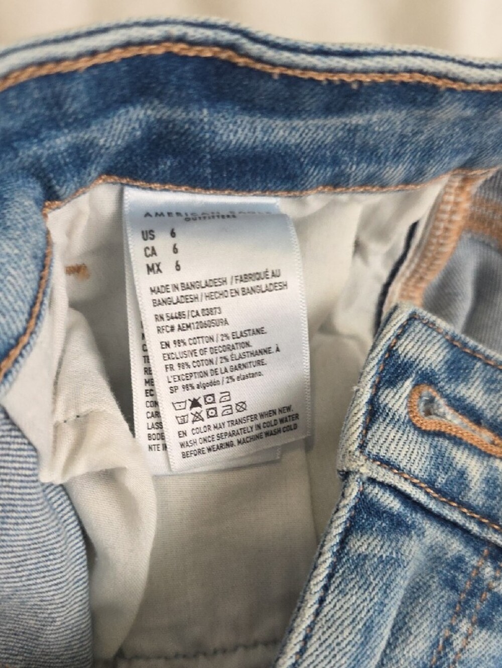 American Eagle Outfitters Washed Blue Distressed Denim Cutoff Shorts - Picture 3 of 4